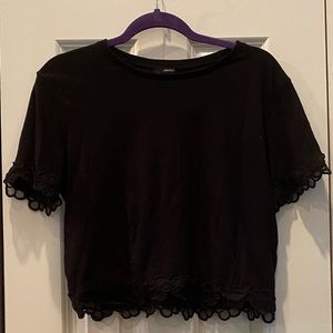 Black shirt with flowers